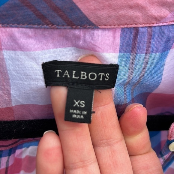 NWT Talbots Summer Plaid Sheer Top Size XS - Picture 4 of 7